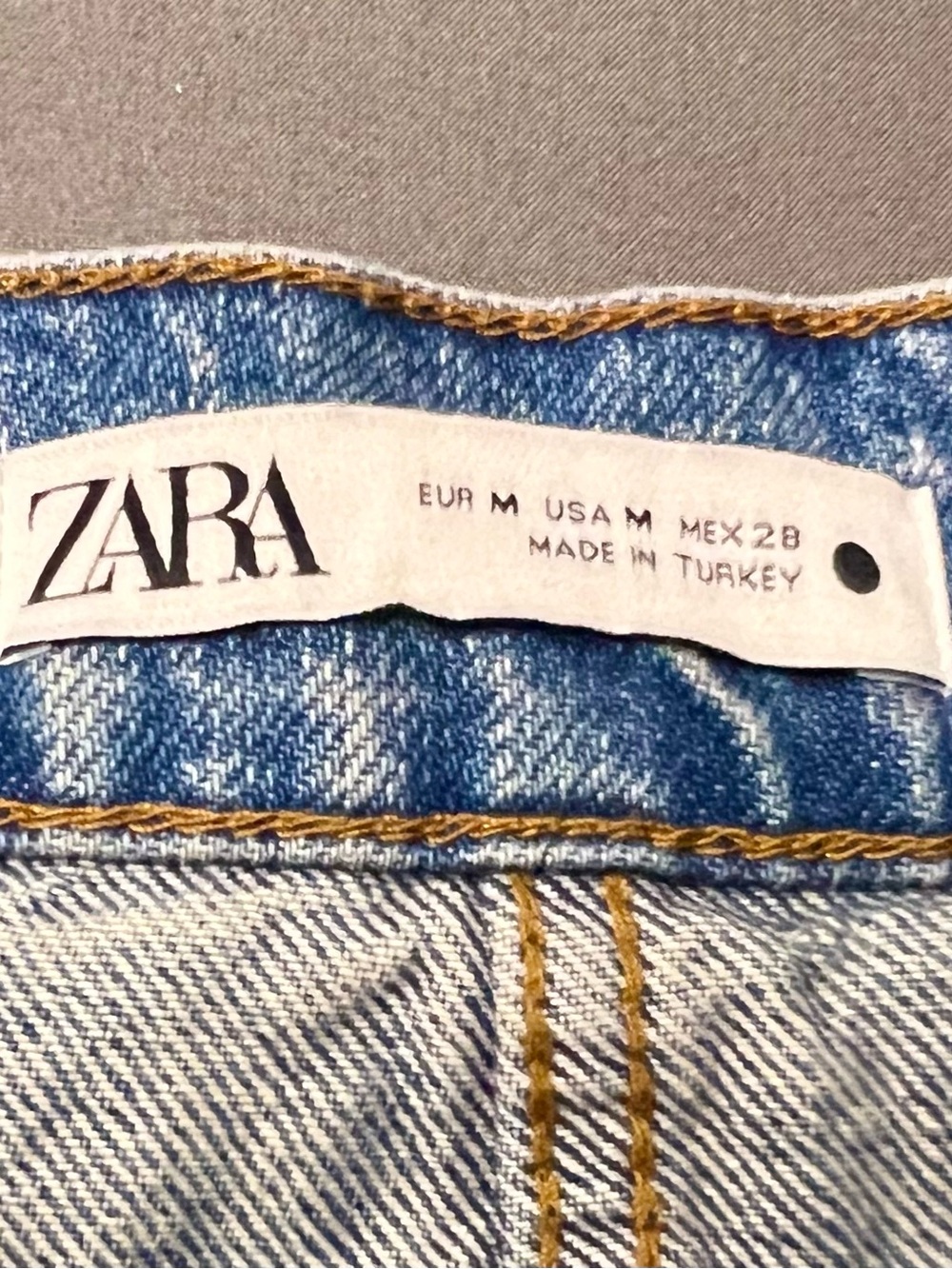 Zara High Waisted Seamed Denim Maxi Skirt A-Line Medium Wash Size Medium Boho - Picture 4 of 8